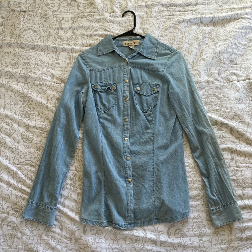 Women denim, button up